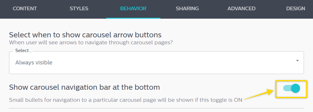 Carousel display customizations for Flex Grid | Wyng
