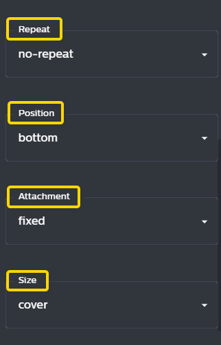 What are the background image handling options within the Experience ...